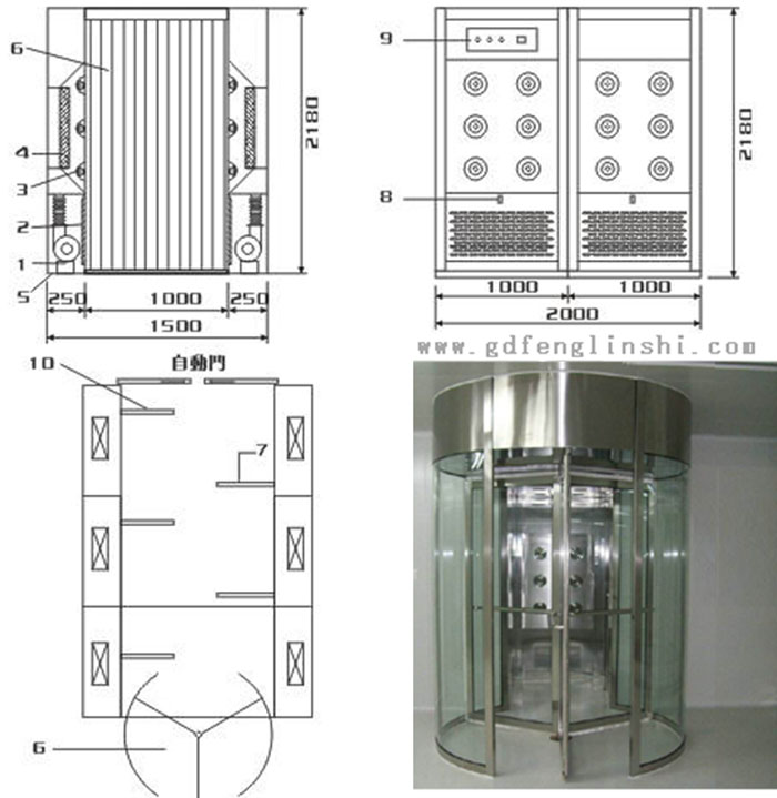 旋转门风淋室设计不仅要考虑到净化效果,还要兼顾人性化、美观性和实用性。 旋转门风淋室设计不仅要考虑到净化效果,还要兼顾人性化、美观性和实用性。
